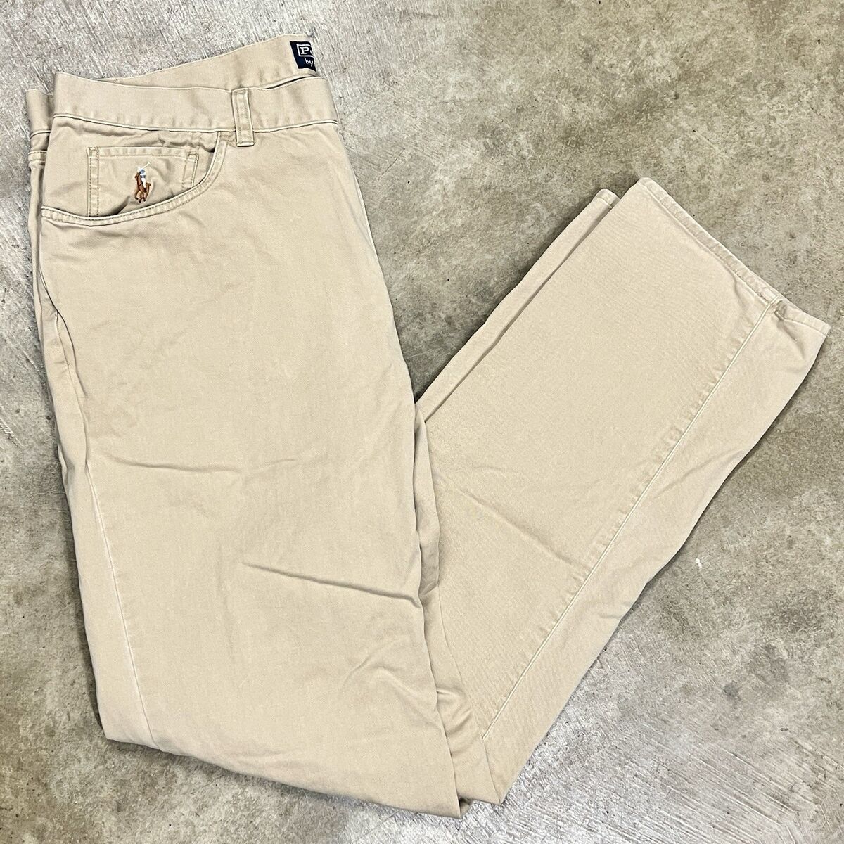 Polo Ralph Lauren Khaki Pants Chino Flat Front S005 Sz 34/32 Polo Ralph Lauren Khaki Pants Chino Flat Front S005 Sz 34/32