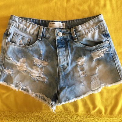 super frayed denim shorts