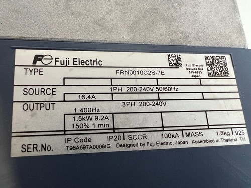 Fuji Electric Frequenzumrichter FRN0010C2S-7E 1,5KW - Picture 3 of 3