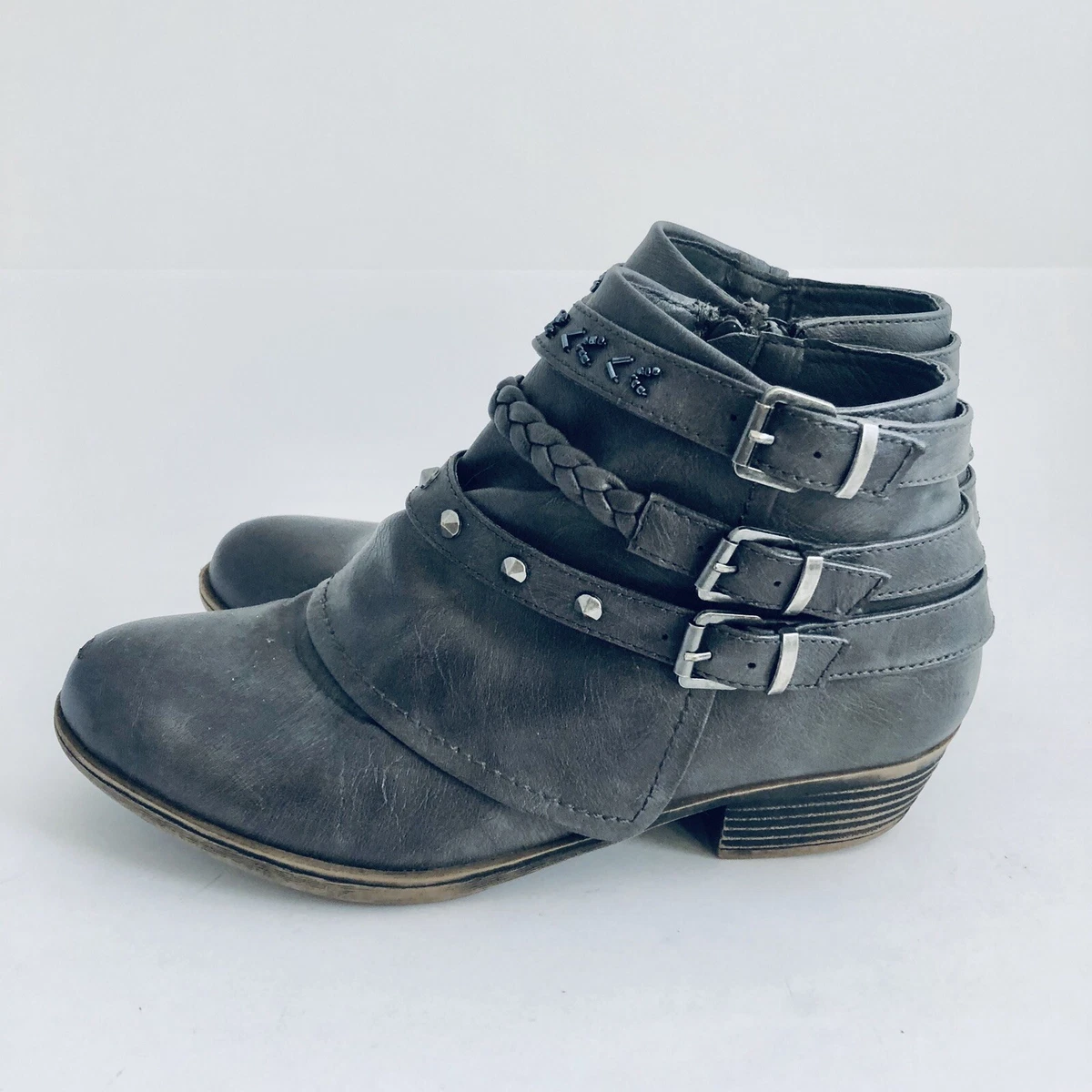 Sugar Women s Truth Triple Buckle Ankle Boot Ladies Side Zipper Bootie Wove 7.5