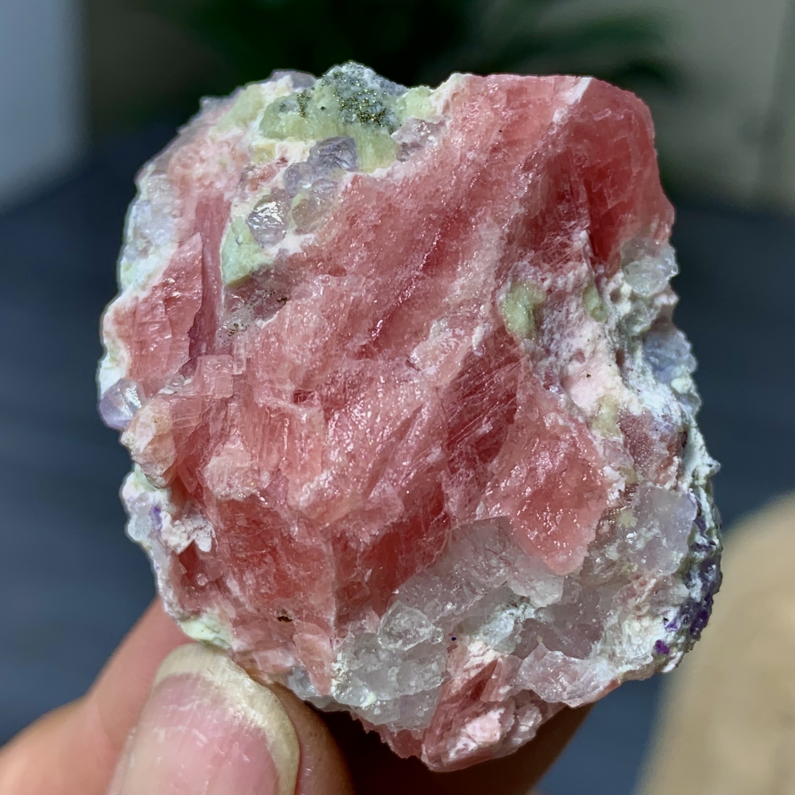 47G Natural Lemon Ore Blue Purple Fluorite Crystal Mineral Specimen Yao Gangxian