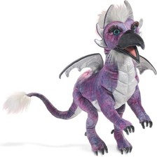 Folkmanis Beaked Dragon Hand Puppet, Purple, 28"