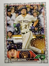 2023 Willy Adames Topps Holiday Metallic #H177 Milwaukee Brewers Baseball Card