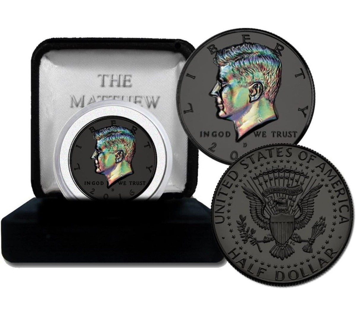 Black RUTHENIUM Holographic JFK Kennedy Half Dollar Coin | eBay