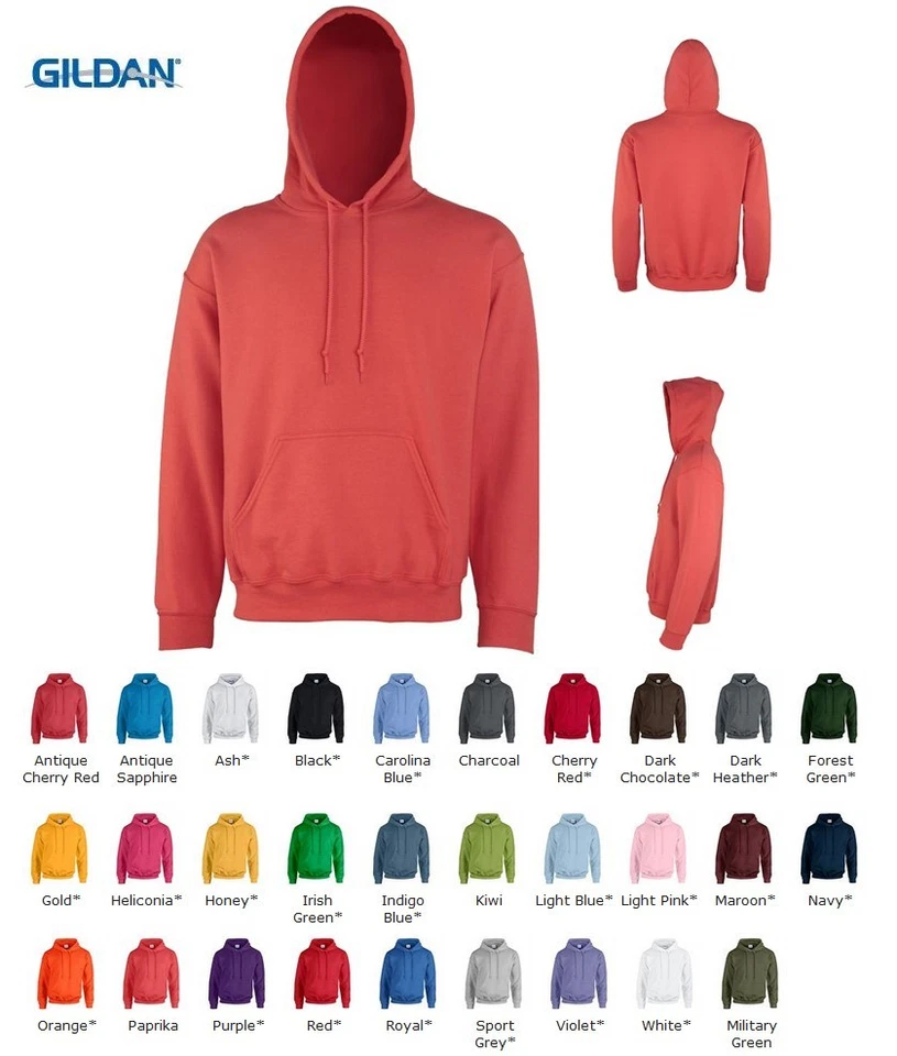 GILDAN Plain HOODIE Heavy Blend BLANK Hooded Sweatshirt 18500 S-5XL Hoodies - Image 3 of 3