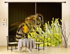 3D Bee Flower ZHUA3567 Animal Photo Curtain Window Blockout Fabric Amy 2023