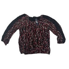 NWOT Arienne Vittadini 3/4 Sleeve Animal Print Semi Sheer Lined Blouse Size M
