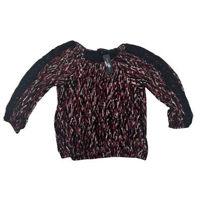 NWOT Arienne Vittadini 3/4 Sleeve Animal Print Semi Sheer Lined Blouse Size M