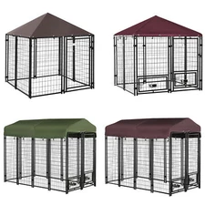 PawHut Dog Kennel Outdoor Dog Run W/ Water-resistant Cover