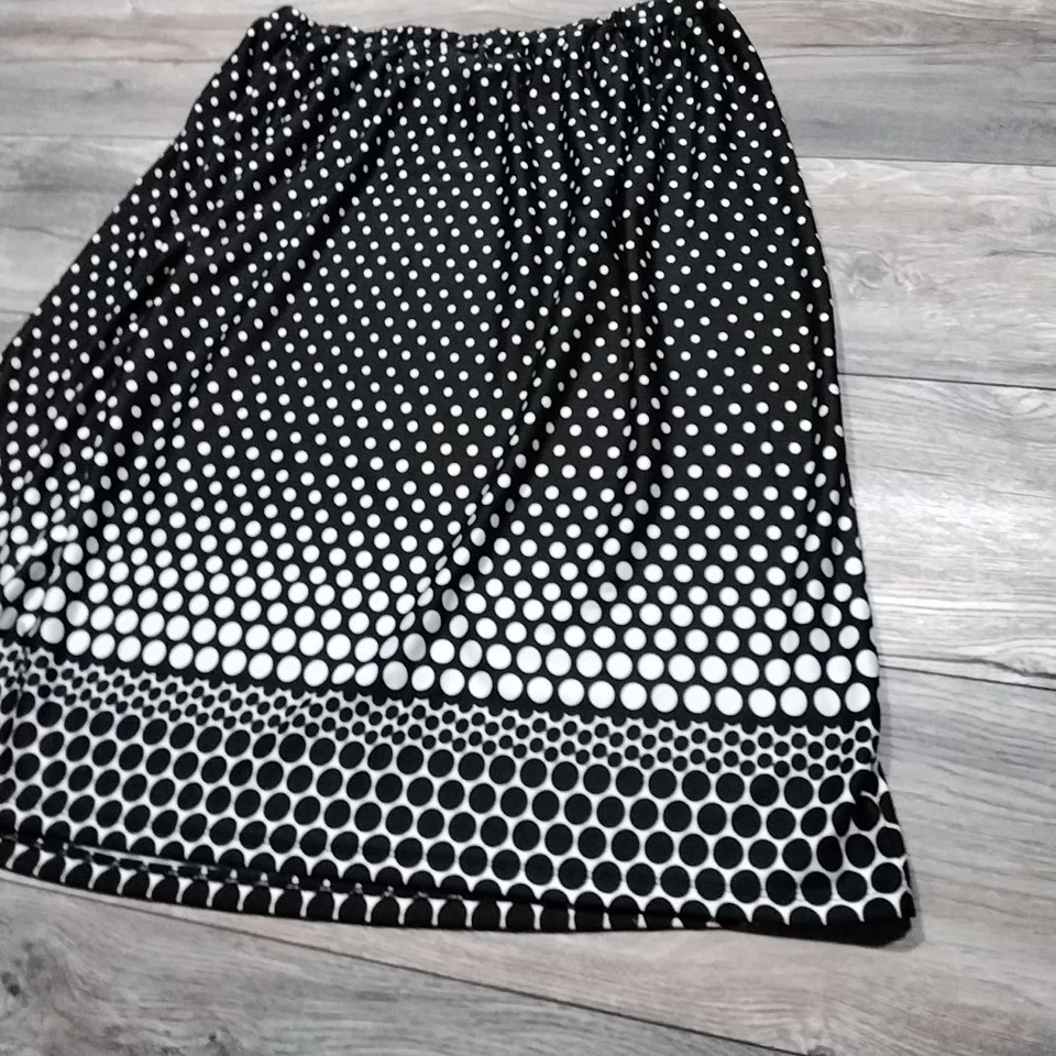Christopher Banks Medium Midi Skirt 32" Waist Polka Dot Black White Work Office - Image 2 of 4