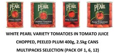 Tomates ciruela picados y pelados de perla blanca en latas de jugo de tomate selección de variedad