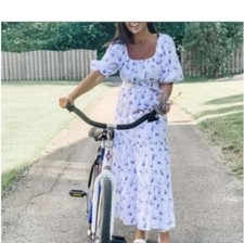 LoveShackFancy Target Gemma Maxi Dress Puff Sleeve Floral Boho Cottagecore Sz L