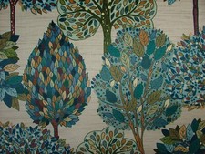 Créateur Velours Rideau Tissu Feuillage Fall Arbre Sarcelle Tapisserie Coussin