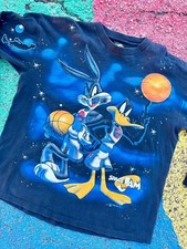 VTG 1996 Space Jam Bugs Bunny Daffy Duck Means War Long Sleeve Graphic Shirt XL