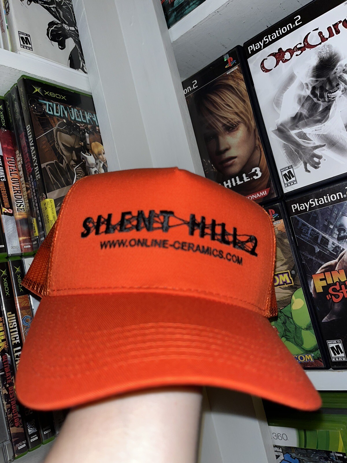Online Ceramics Silent Hill 2 Orange Embroidered Trucker Hat Brand New-image
