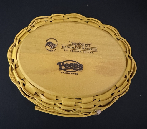 Longaberger LARGE Yellow Easter Peep Set-Ceramic Top, Basket & Protector-2013 - Picture 5 of 9