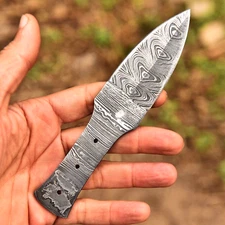 CUSTOM MADE HAND FORGED DAMASCUS STEEL BLANK BLADE THROWING BOOT KNIFE 2915