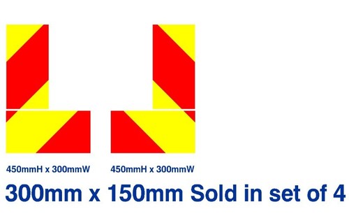 Chapter 8 Marking Panel Set of 4 300mm x 150mm Chevron Decal Vinyl ...