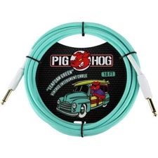Pig Hog PCH10SG Vintage Series 10' ft Woven Instrument Cable, Seafoam Green