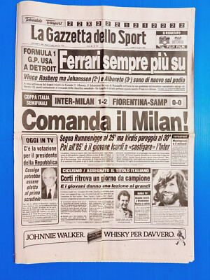 Gazzetta Dello Sport – 19 Juin 1989 : Turin-Inter 2-0, Cesena-Lazio, Milan-Ascoli