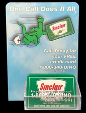 Vintage Sinclair Gas Oil Dino Credit Card Application Info Counter Display