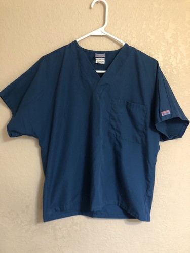 Cherokee Scrub Top Men's X-Small Caribbean Blue Short Sleeve Medical Uniform XS - Picture 3 of 15