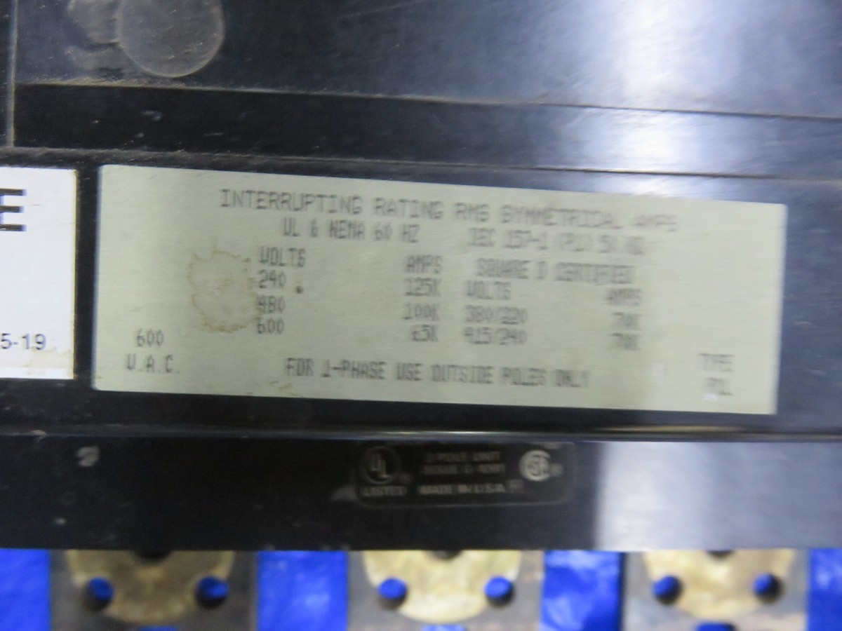SQUARE D CIRCUIT BREAKER PXF362000 2000A 600V 3P SENSOR FRAME