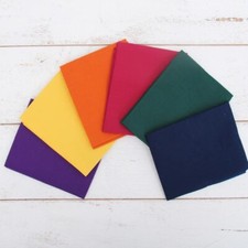 Fat Quarter Bundles Sets - 6 Dark Solids in 100 Premium Cotton Fabric