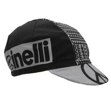 Cinelli Cappellino Ciclismo "Pace" Berretto Bici Nero - Merchandise Ufficiale Cinelli
