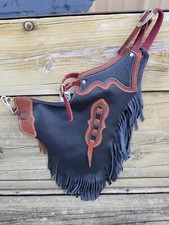 Toddler/Little Kid Western Black Leather Chin...
