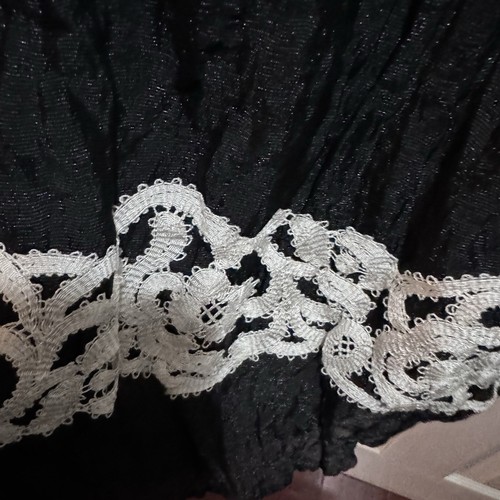 Nicole Miller Silk Whimsigoth Lace Party Shift Dress Sz 6 Metal Babydoll Peasant - Picture 4 of 7