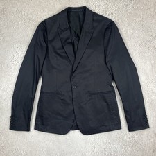 All Saints Men Black Cotton Blazer Jacket Size S