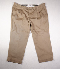 Eddie Bauer Khakis Chinos Men's Pants Brown Pleated 48x29 Cotton
