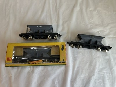 3 Vtg Fleischmann HO Scale Hopper Wagon E433 Railway Freight Cars #1491