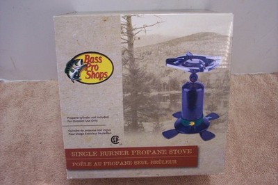 BASS PRO ONE BURNER PROPANE CAMPING STOVE  Used once