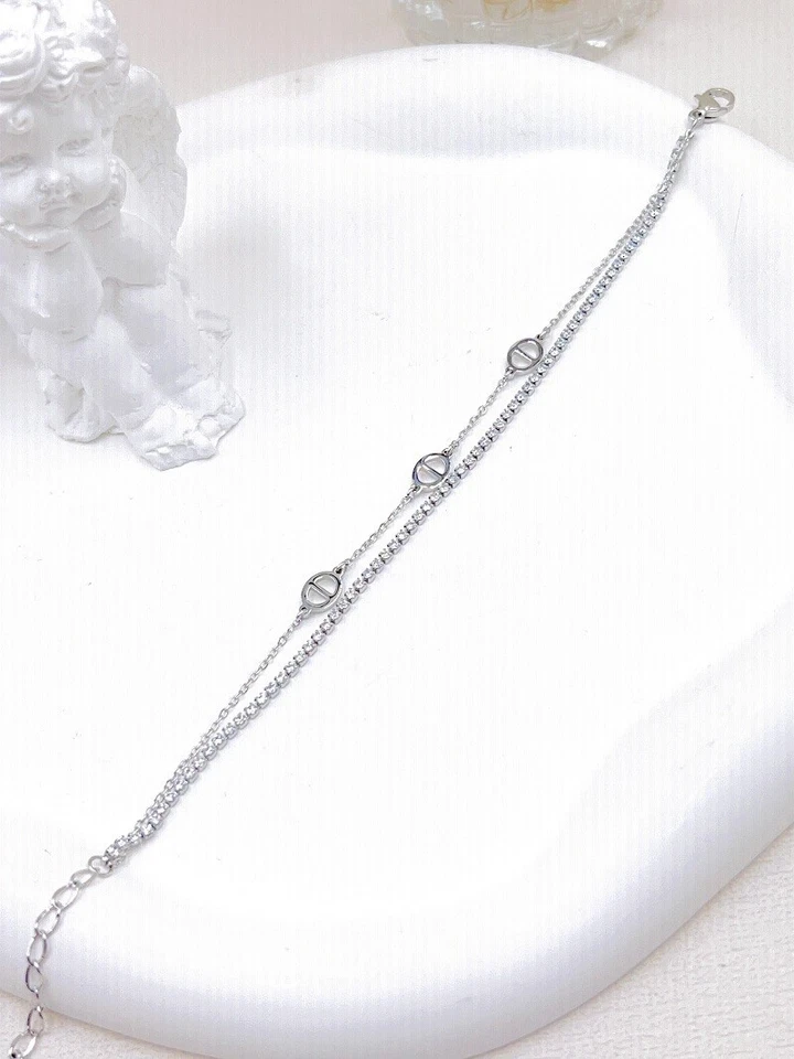 Bracelet tennis bijou en acier et zircones - Photo 1/1