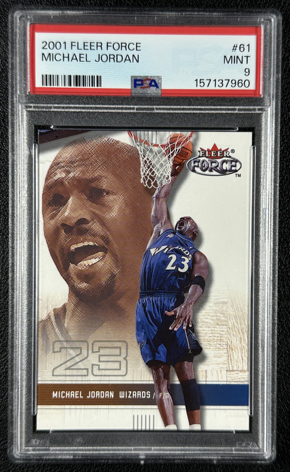 MICHAEL JORDAN PSA 9 2001-02 FLEER FORCE BASKETBALL #61 WIZARDS 7960 view 1