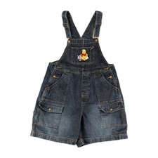 Vintage Disney Winnie the Pooh Overalls Shorts Shortalls Womens Large Denim Jean