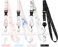 4 Pack Detachable lanyards for Cruise Ship Cards Cute Cruise Lanyards with Retra