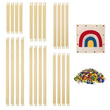 12 Sets Stretcher Bars for Needlework with 100 Tacks,6 Sizes 24Pcs Wooden Can...