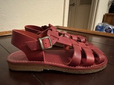 Hotel Kalinga Dr Martens Voss Pink Leather Flat Sandals Fisherman - Main Image