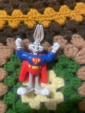 Vintage 1991 Bugs Bunny Superman Figure Warner Bros PVC Looney Tunes Toy