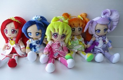 Doki Doki PreCure Plush Doll Set of 5 Glitter Force Combine Save Japan Used A