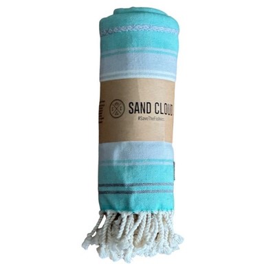 Sand Cloud Mint Baja Towel Regular Seafoam NWT Turkish Cotton Striped Fringe