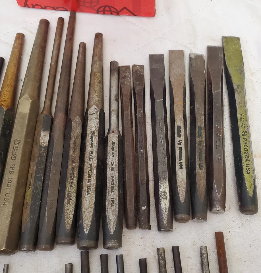Lote de 70 herramientas a presión pasador central, punzón de inicio kit de cincel plano lote-1045 Foto 3 de 4
