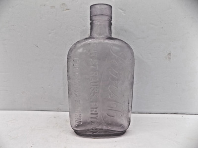 Late 1800s Lewis 66 The Strauss Pritz Co Cincinnati Oh Whisky Class Bottle