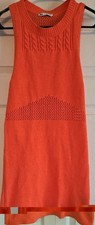 Zara Cabke Knit Orange Sleeveless Dress Beachy Coastal Summer Boho Sz S womens