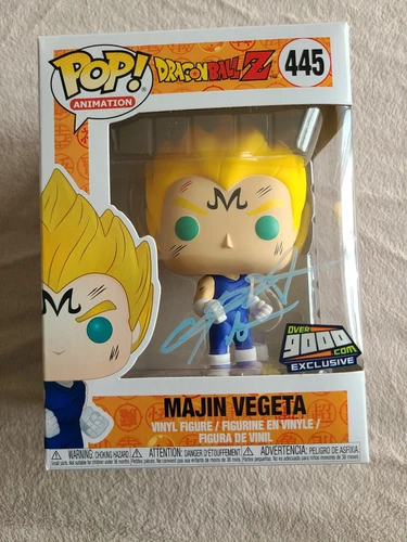 Funko POP! Dragon Ball Z:Majin Vegeta #445 Over9000.com Signed Christopher Sabat