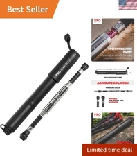 Durable Mini Bike Pump with Integrated Gauge - Fits Presta & Schrader Valves