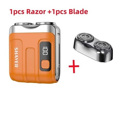 Mini Electric Smart Shaver   Dual Blade, Digital Display, Rechargeable Beard